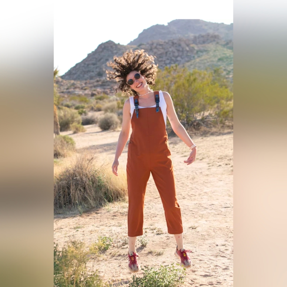 Rust Utility Strap Jumpsuit - Casual Women’s Romper